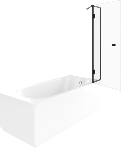 Шторка на ванну STWORKI Орхус распашная, 90, профиль черный матовый, прозрачное стекло фото 3