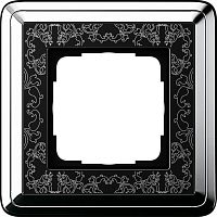 Рамка 1-постовая Gira ClassiX Art хром/черный 0211682
