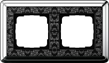 Рамка 2-постовая Gira ClassiX Art хром/черный 0212682